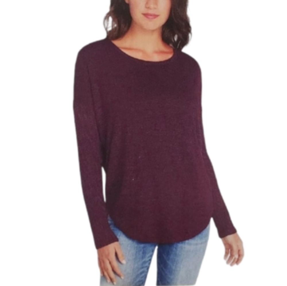 Buffalo David Bitton Plum Ribbed Long Sleeve Knitted Pullover Womens Size XXL